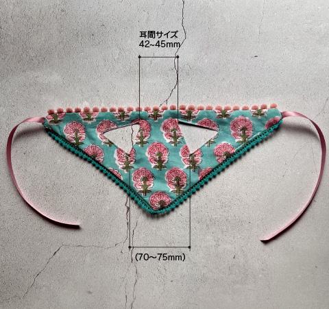 3/28、21:00〜CartOpen --シーズンバブーシュカ_さくらんぼバブーシュカ ブロックプリント | 8枚目